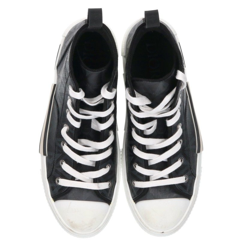 DIOR DIAMOND PVC Hi-Top Sneakers Black Size EU 42