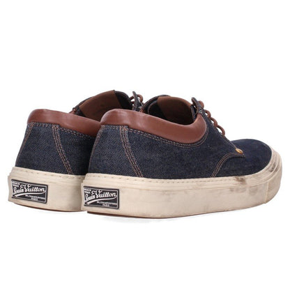 LOUISVUITTON Denim Low Top Sneakers Blue Size 7.5