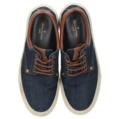LOUISVUITTON Denim Low Top Sneakers Blue Size 7.5