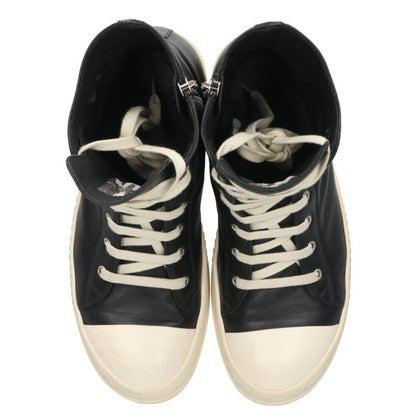 Rick Owens Leather Black/White Hi-Top Sneakers Size EU 42