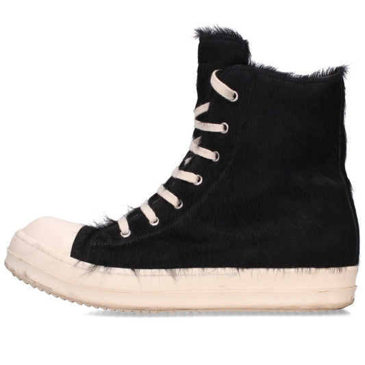 Rick Owens RAMONES Pony Hair Hi-Top Sneakers Size EU 42