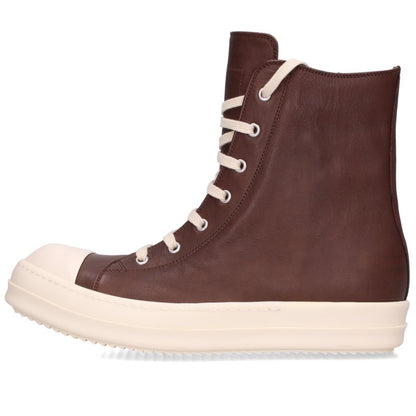 Rick Owens Ramones Leather Sneakers Brown/White Size EU 42