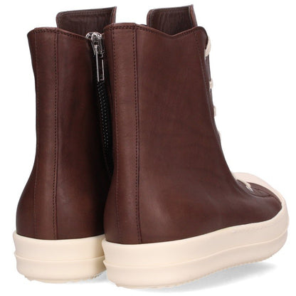 Rick Owens Ramones Leather Sneakers Brown/White Size EU 42