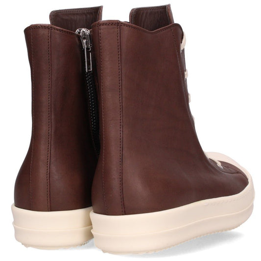 Rick Owens Ramones Leather Sneakers Brown/White Size EU 42