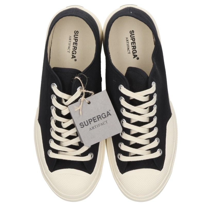 SUPERGA Canvas Sneakers Black Beige Size EU 40