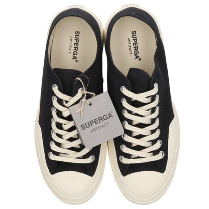 SUPERGA Canvas Sneakers Black Beige Size EU 40