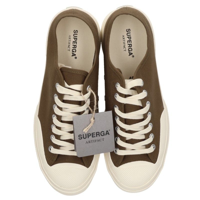 SUPERGA Canvas Sneakers Olive Beige Size EU 40