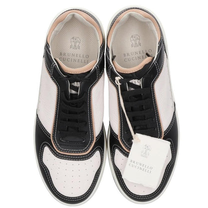 BRUNELLO CUCINELLI Leather Sneakers Black/White Size EU 41
