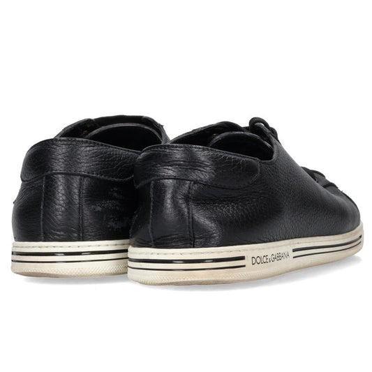 DOLCE & GABBANA Leather Low-Top Sneakers Black Size 8