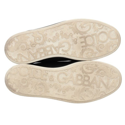 DOLCE & GABBANA Leather Low-Top Sneakers Black Size 8