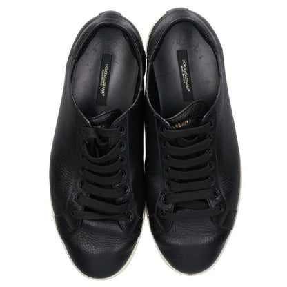 DOLCE & GABBANA Leather Low-Top Sneakers Black Size 8