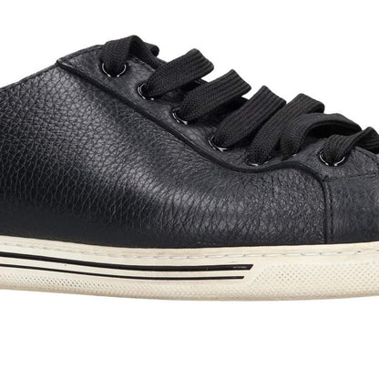 DOLCE & GABBANA Leather Low-Top Sneakers Black Size 8