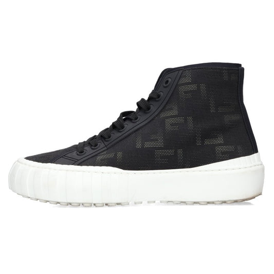 FENDI FF Logo High-Top Sneakers Black/White Size 7