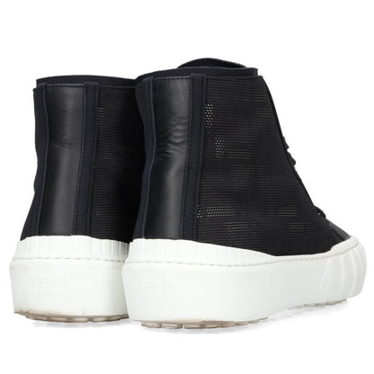 FENDI FF Logo High-Top Sneakers Black/White Size 7