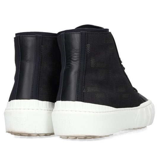FENDI FF Logo High-Top Sneakers Black/White Size 7