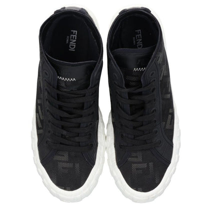 FENDI FF Logo High-Top Sneakers Black/White Size 7