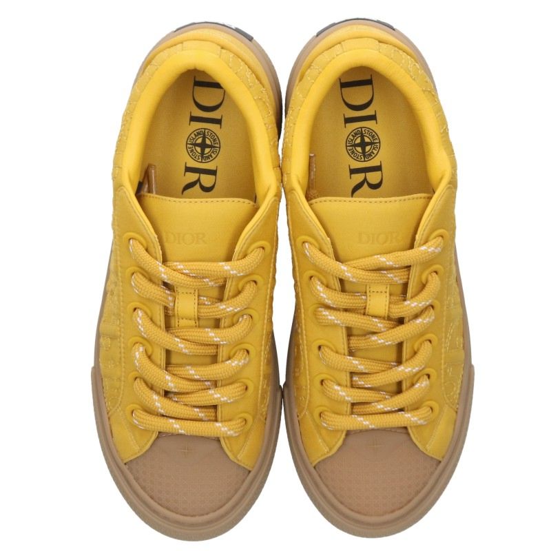 DIOR B33 Oblique Pattern Low-Top Yellow Brown Size EU 42