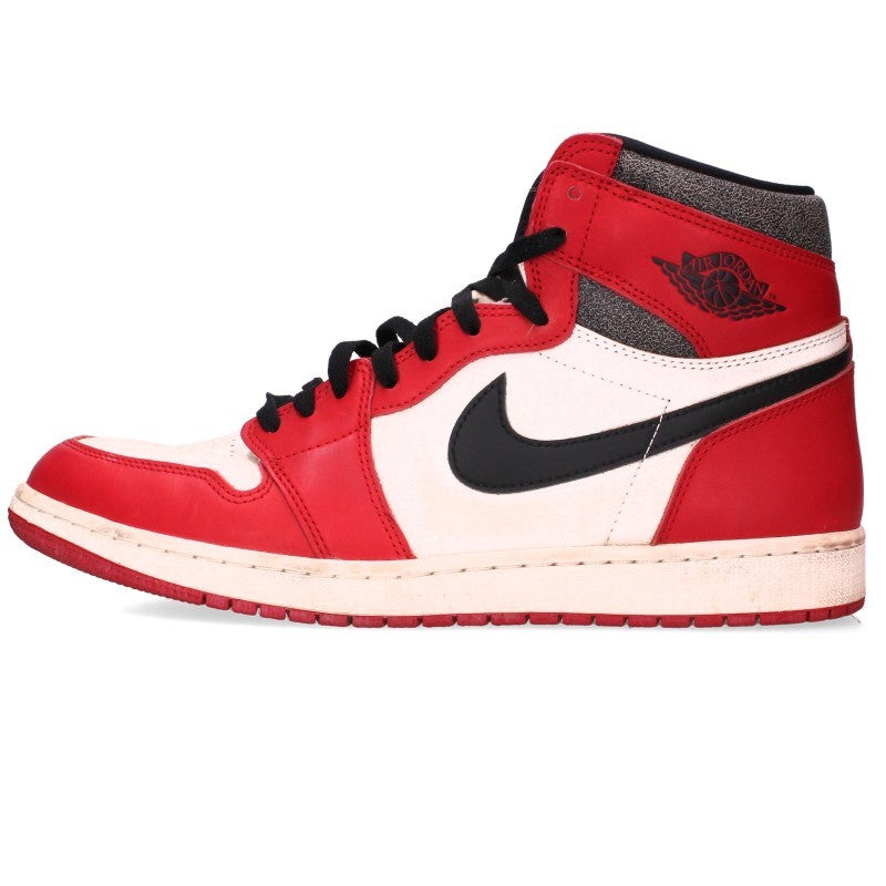 NIKE Air Jordan 1 Retro High OG Sneakers Red White Size 31cm