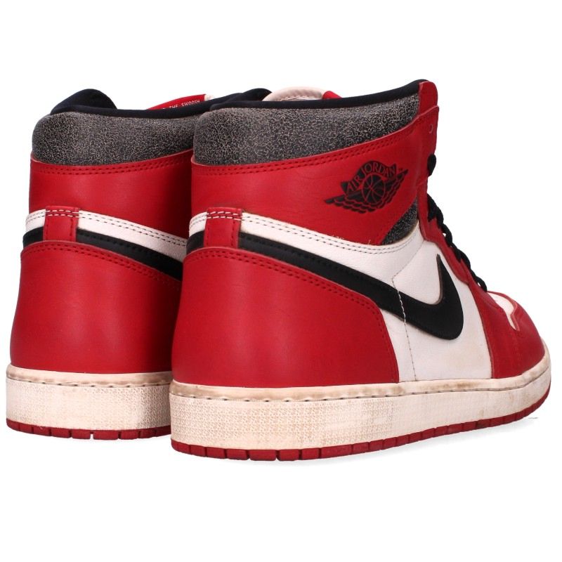 NIKE Air Jordan 1 Retro High OG Sneakers Red White Size 31cm