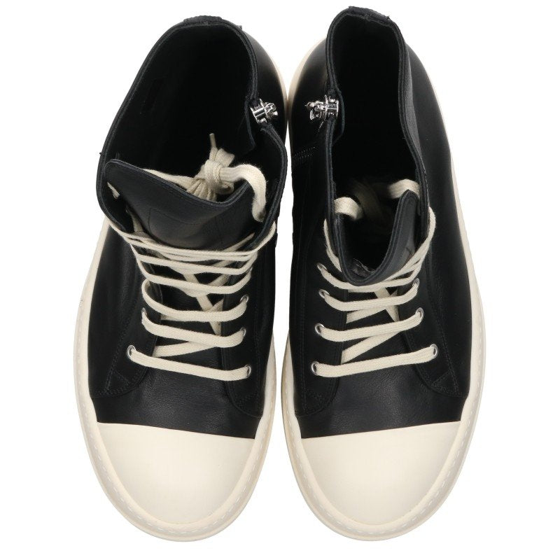 Rick Owens MEGA BUMPER Leather Black White Sneakers Size EU 46