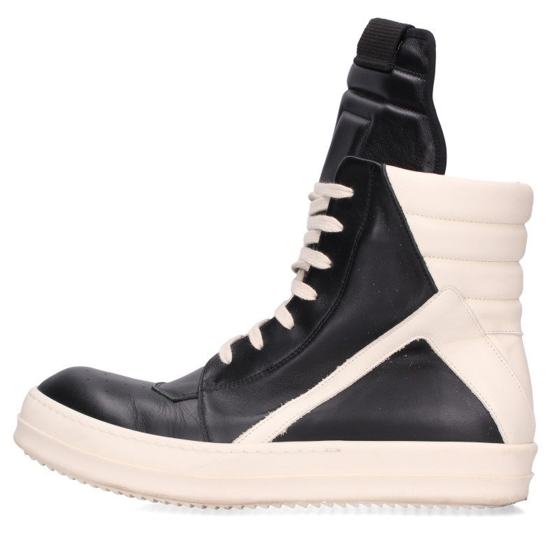 Rick Owens Geo Basket Leather Sneakers Blk/Wht Size EU 42
