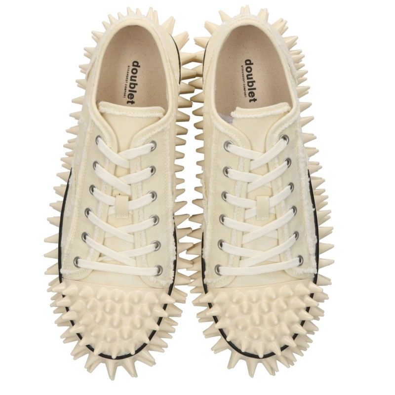 doublet 25SS Spiky Canvas Low-Top Sneakers White Size 27.5cm
