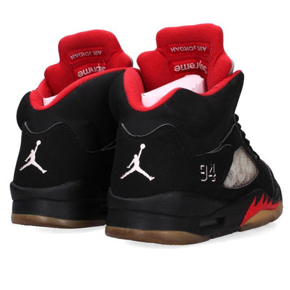 Supreme x Nike Air Jordan 5 Retro Black Red Sneakers Size 27.5cm