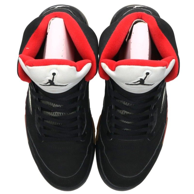 Supreme x Nike Air Jordan 5 Retro Black Red Sneakers Size 27.5cm