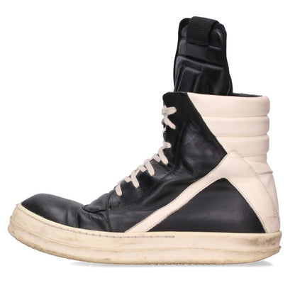 Rick Owens GEOBASKET Leather Sneakers Black Size EU 42