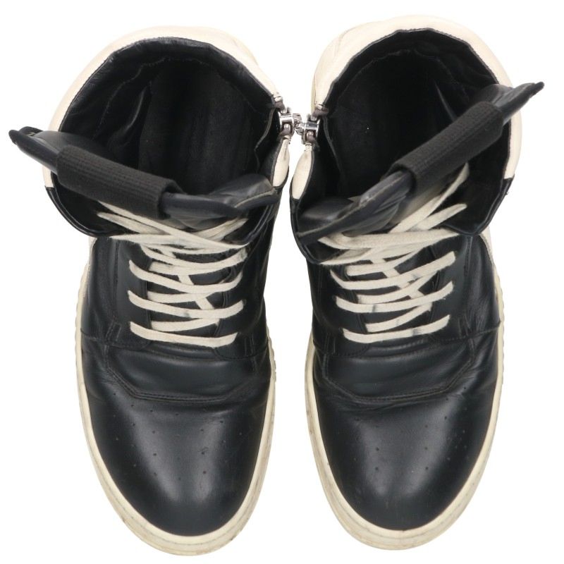 Rick Owens GEOBASKET Leather Sneakers Black Size EU 42