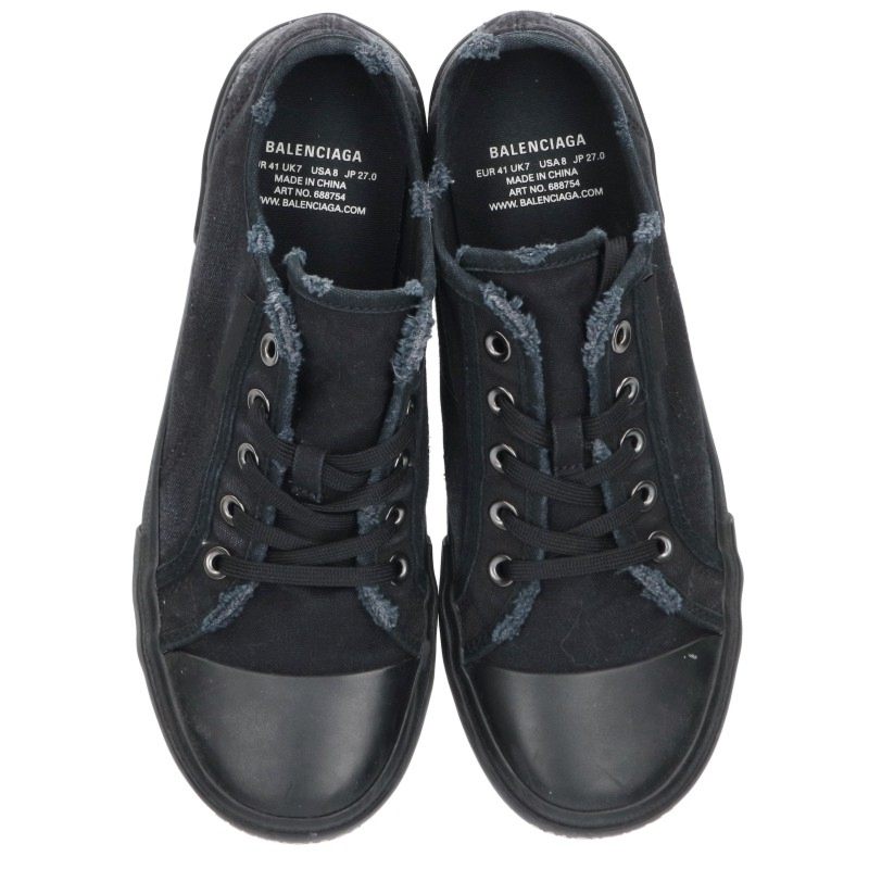 BALENCIAGA PARIS LOW TOP Canvas Sneakers Size EU 41
