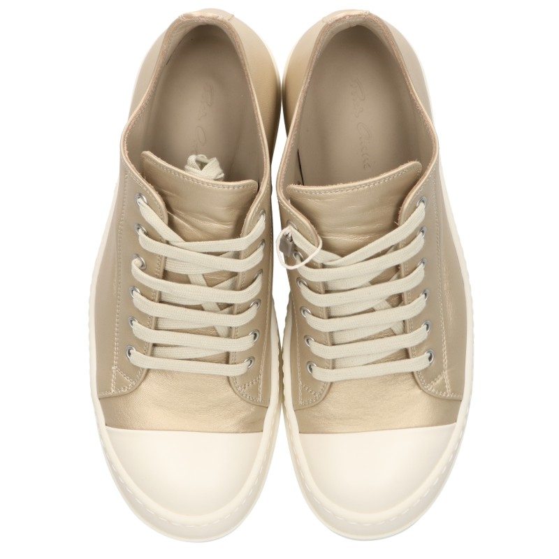 Rick Owens LOW SNEAKS Leather Sneakers Gold Size EU 41