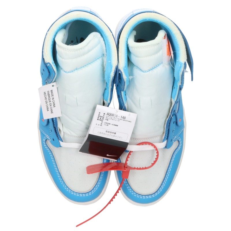 NIKE OFF-WHITE Air Jordan 1 UNC Sneakers Size 26cm