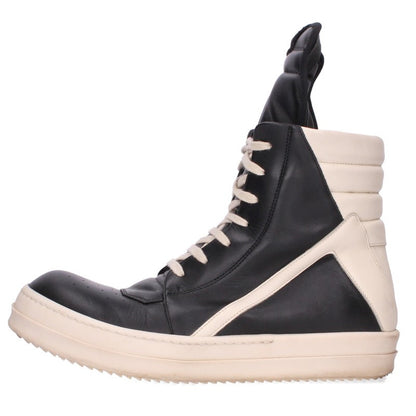 Rick Owens GEO BASKET Leather Hi-Top & White Sneakers Size EU 41