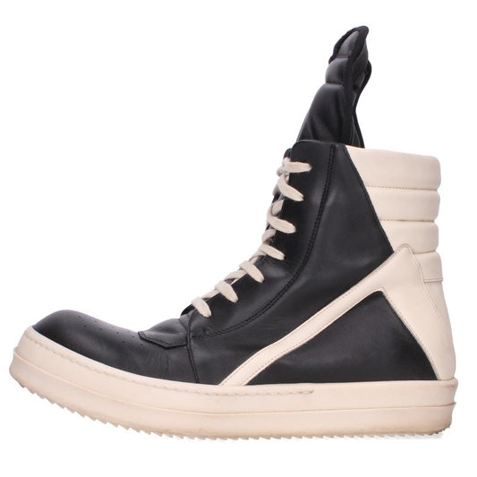 Rick Owens GEO BASKET Leather Hi-Top & White Sneakers Size EU 41