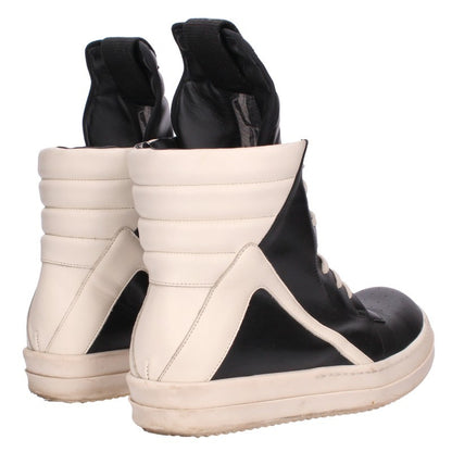 Rick Owens GEO BASKET Leather Hi-Top & White Sneakers Size EU 41