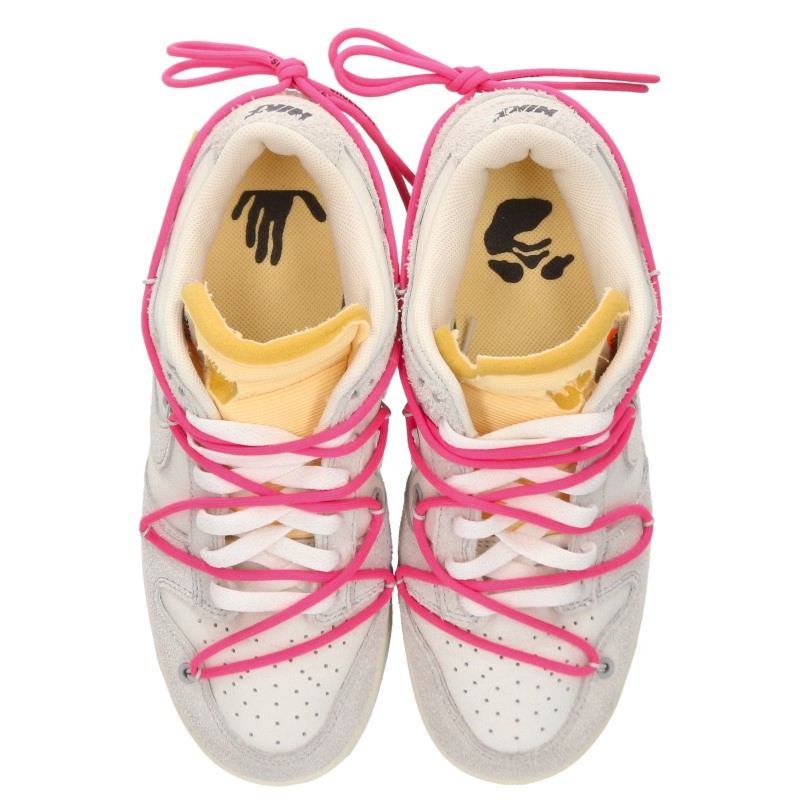 NIKE OFF-WHITE Dunk Low 1 of Grey/White Sneakers Size 25cm