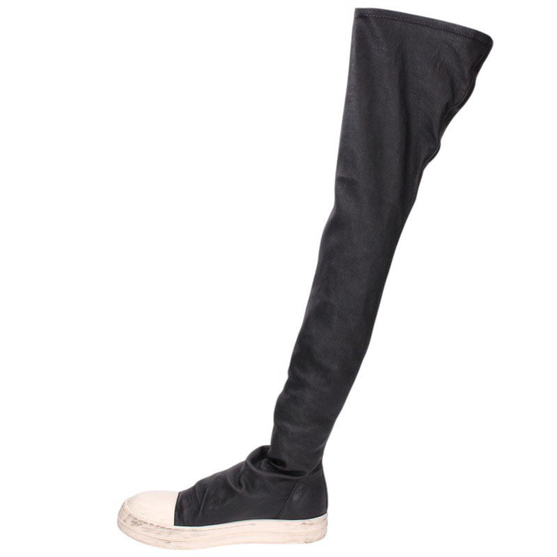 Rick Owens Long Leather Black/White Sneakers Size 36.5