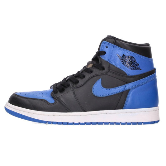 NIKE Air Jordan 1 Retro High Black/Blue Sneakers Size 27.5cm