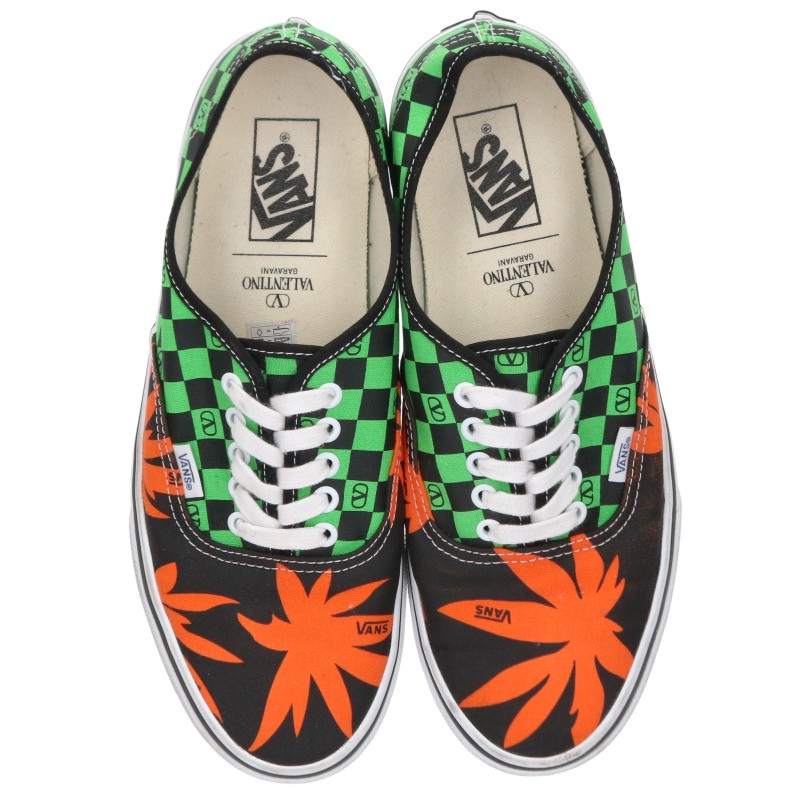VALENTINO x Vans Black/Green/Orange Sneakers Size 28cm