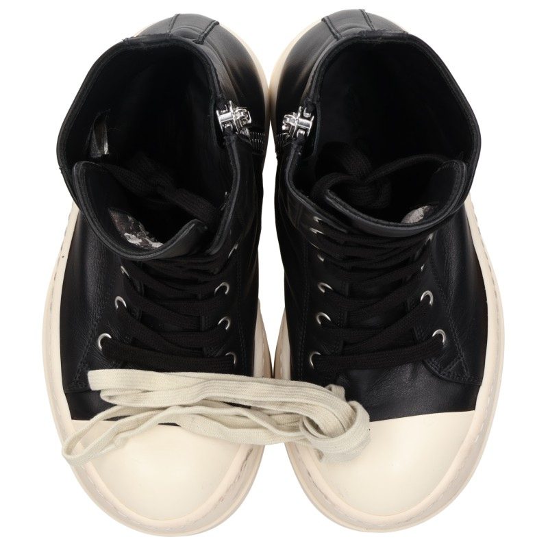 Rick Owens Mega Bumper Leather Sneakers Black/White Size 36