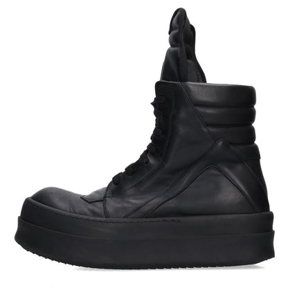 Rick Owens MEGA GEO BASKET Leather Sneakers Black Size EU 41
