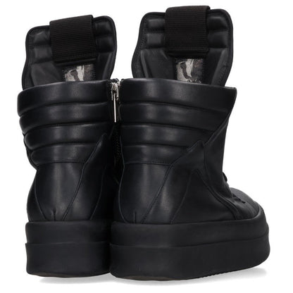 Rick Owens MEGA GEO BASKET Leather Sneakers Black Size EU 41
