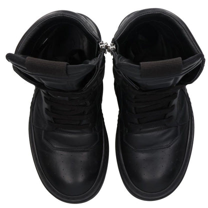 Rick Owens MEGA GEO BASKET Leather Sneakers Black Size EU 41