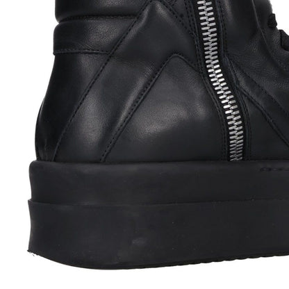 Rick Owens MEGA GEO BASKET Leather Sneakers Black Size EU 41