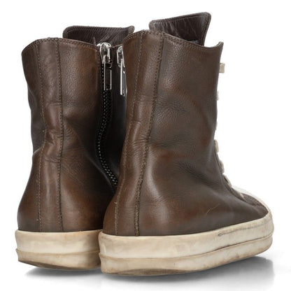 Rick Owens Ramones Leather Hi-Top Sneakers Green Size EU 41