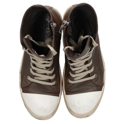 Rick Owens Ramones Leather Hi-Top Sneakers Green Size EU 41