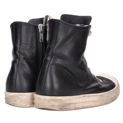 Rick Owens Ramones Leather Hi-Top Sneakers Black Size EU 41