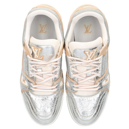 LOUISVUITTON LV Trainer Metallic Sneakers Silver Size 7