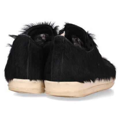 Rick Owens RAMONES LOW Fur Sneakers Black/White Size EU 42
